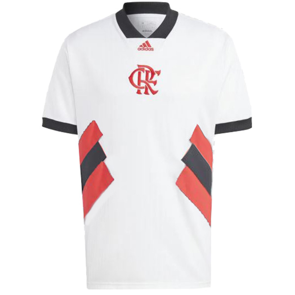 CR Flamengo pre-match training soccer jersey men's white uniform sportswear football top shirt 2023-2024